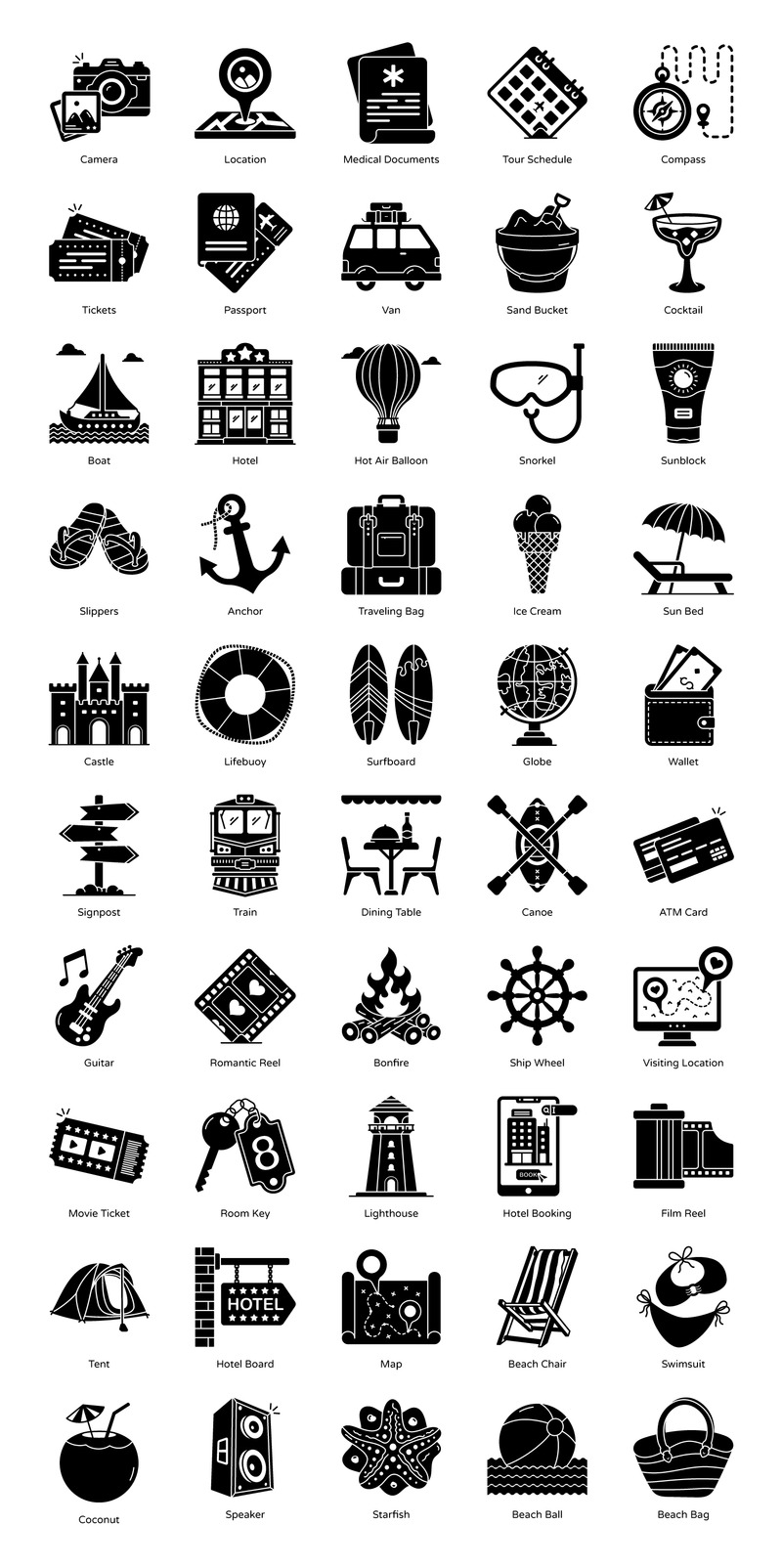 Icone vettoriali di viaggio e vacanza - Caratteristiche Immagine 2