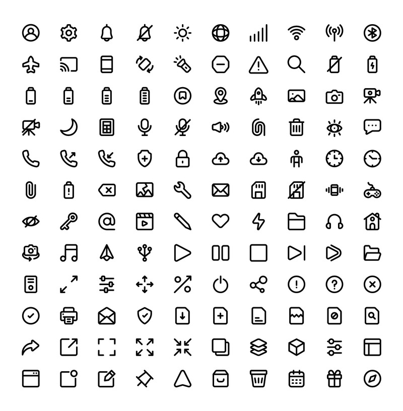 120 иконок пользовательского интерфейса. - Features Image 1