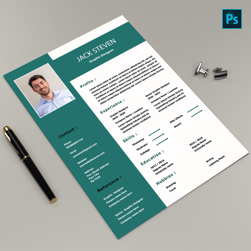 Simple Graphic Designer resume Template - TemplateMonster