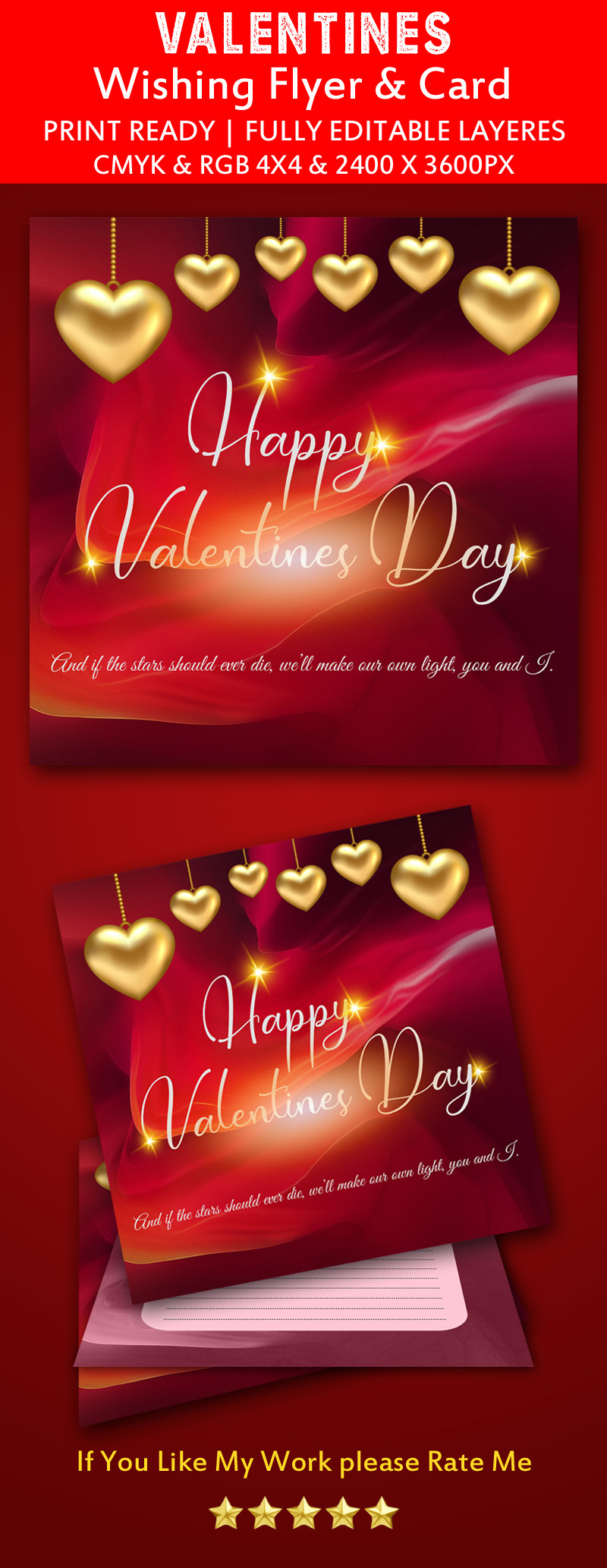 Valentines Day Wishing Flyer Template Card - Features Image 1