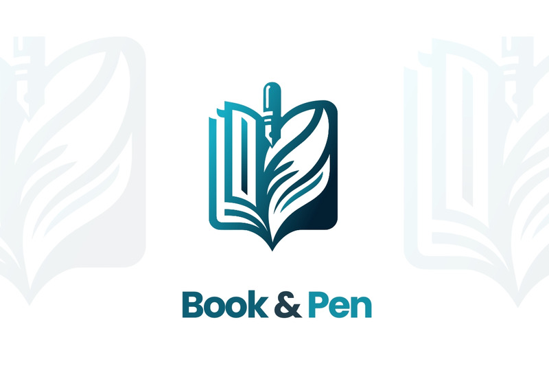 Kitap ve Kalem Modern Vektör Logosu - Features Image 1