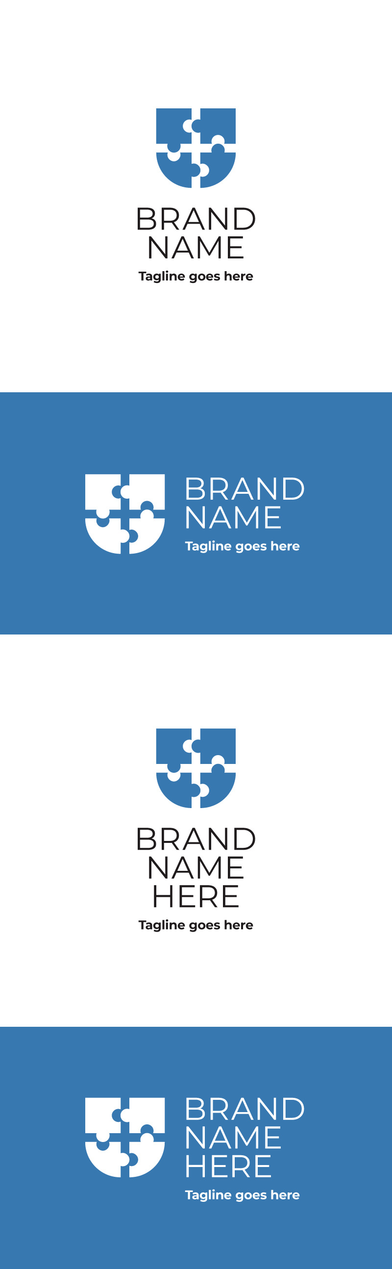 Letter U Puzzle Medical Cross Shield Logo Template - Features Image 1