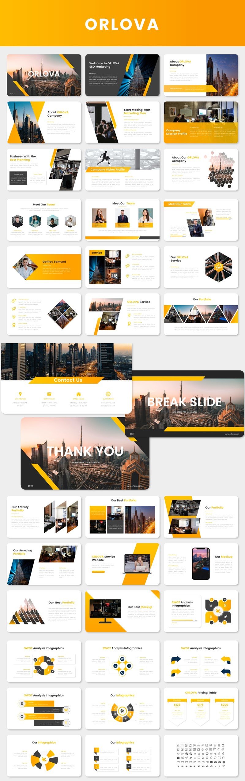 Orlova – SEO-Agentur Google Slides-Vorlage - Eigenschaften Bild 1