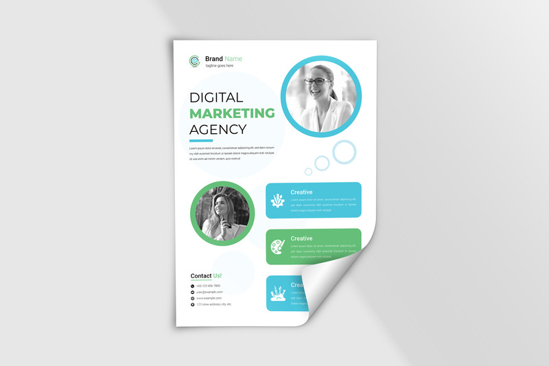 Digital Marketing Agency Flyer, Clean, Professional Business Flyer Template - Features Image 1