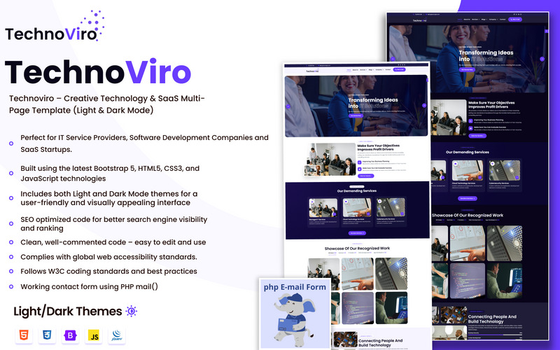 Technoviro – Innovative Technology and SaaS Solutions Multi-Page Website Template - Features Image 1