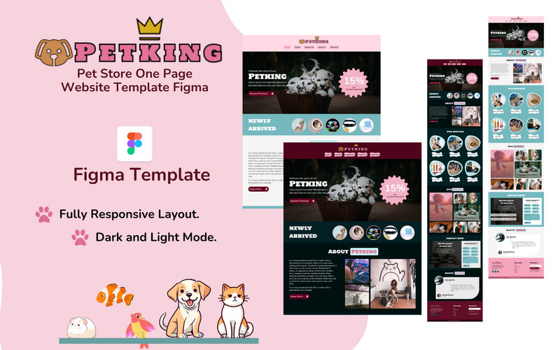Petking - Шаблон пользовательского интерфейса Figma для одностраничного веб-сайта - Features Image 1