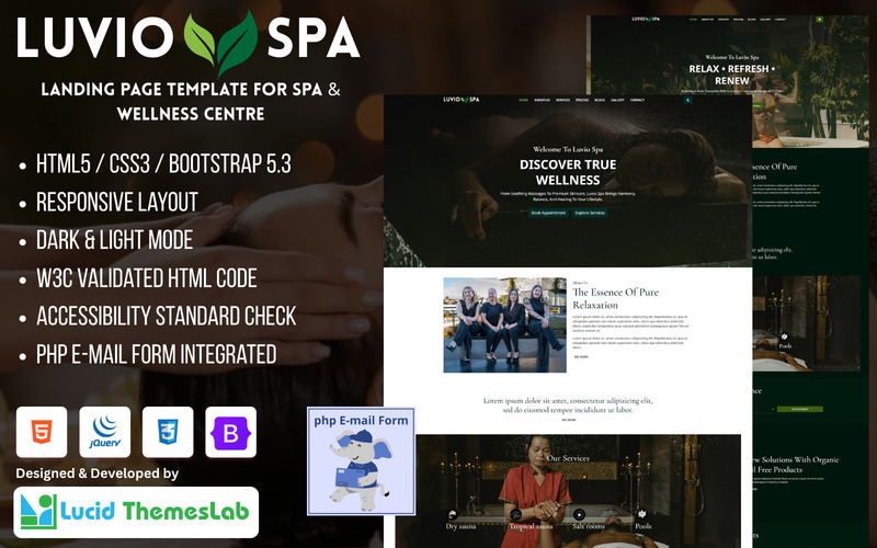 Luvio Spa – Premium Spa and Wellness centre HTML Template - Features Image 1