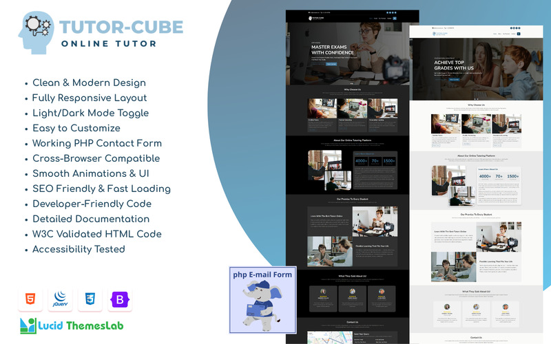 TutorCube - Modello di landing page per istruzione, tutoraggio e scuole - Caratteristiche Immagine 1