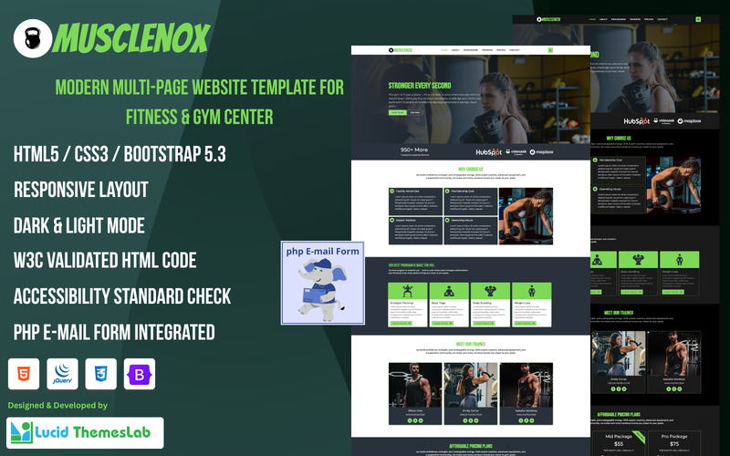 Muscle Nox – Powerful Gym and Fitness Multipage Website Template - Features Image 1