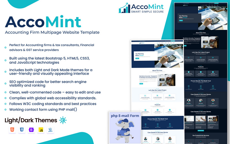 AccoMint – Accounting Firm Multipage Website Template - Features Image 1