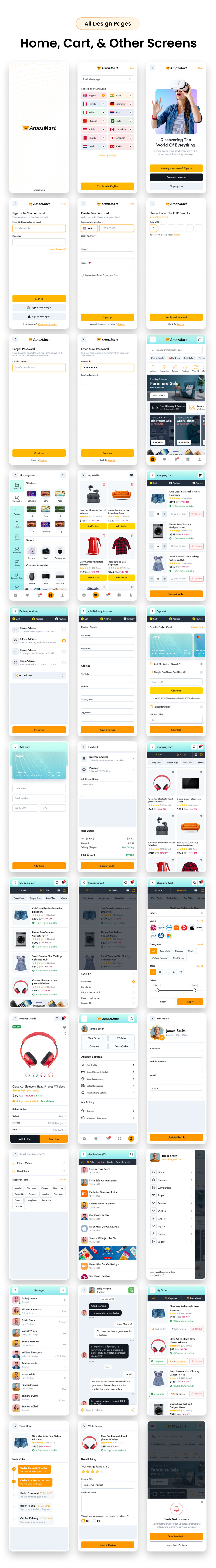 AmazMart - E-handel Figma Mobile App UI Kit - Features Image 3