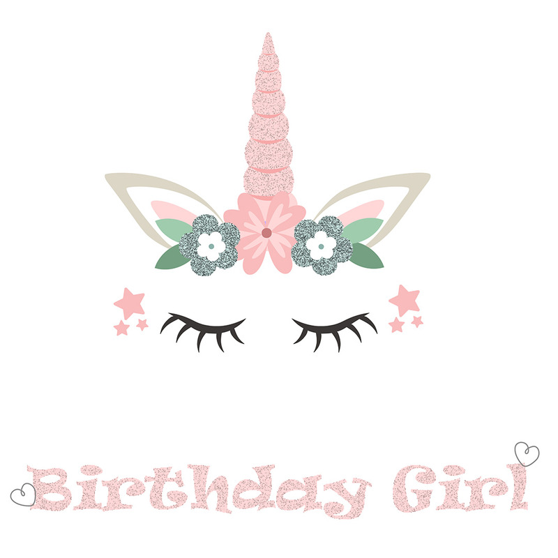 Vector de unicornio de niña de cumpleaños - Características Imagen 1