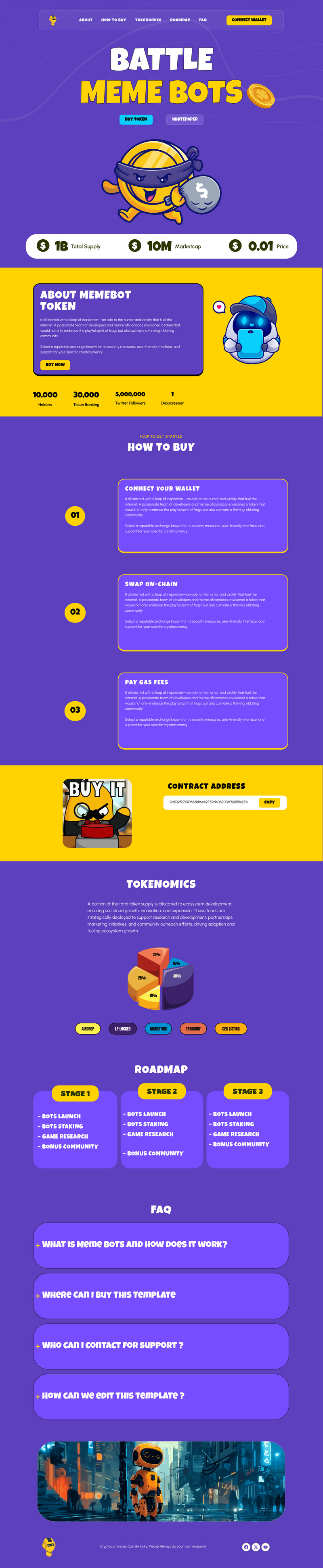 MemeBOTS– Crypto Meme Coin Elementor Landing Page