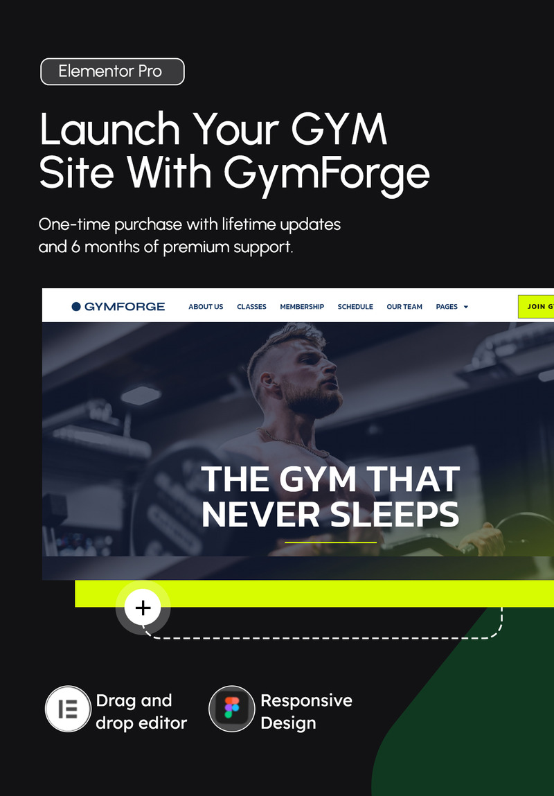 GymForge - Tema WordPress per palestra e fitness - Caratteristiche Immagine 1