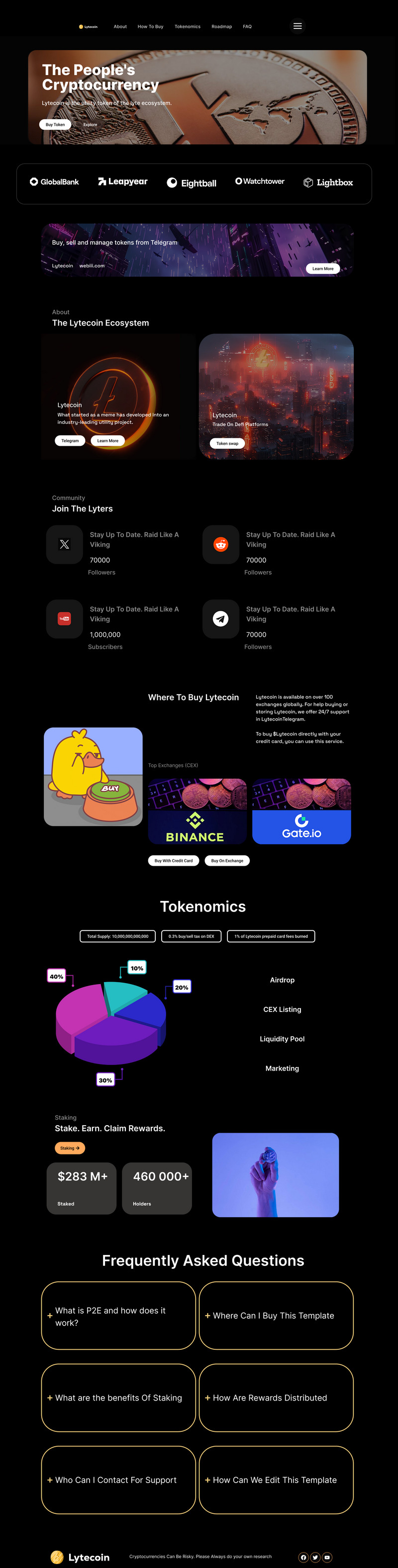 Lytecoin – Crypto Meme Coin Elementor Landing Page