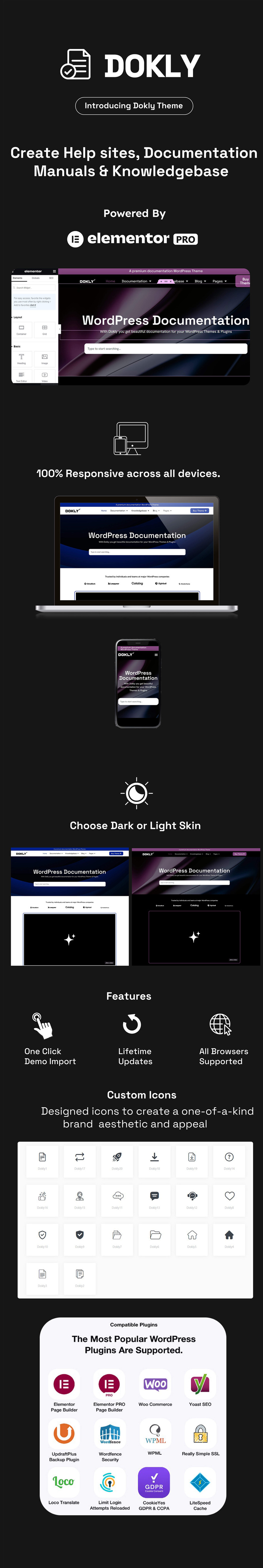 Dokly- مستندات، پایگاه دانش، قالب وردپرس المنتور - تصویر ویژگی 1