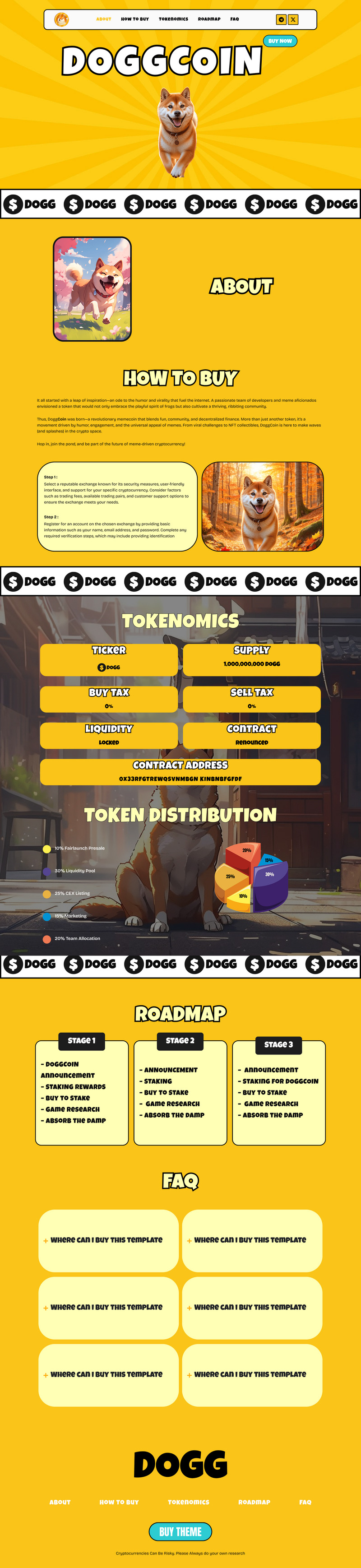 Doggcoin– Crypto Meme Coin Elementor Landing Page