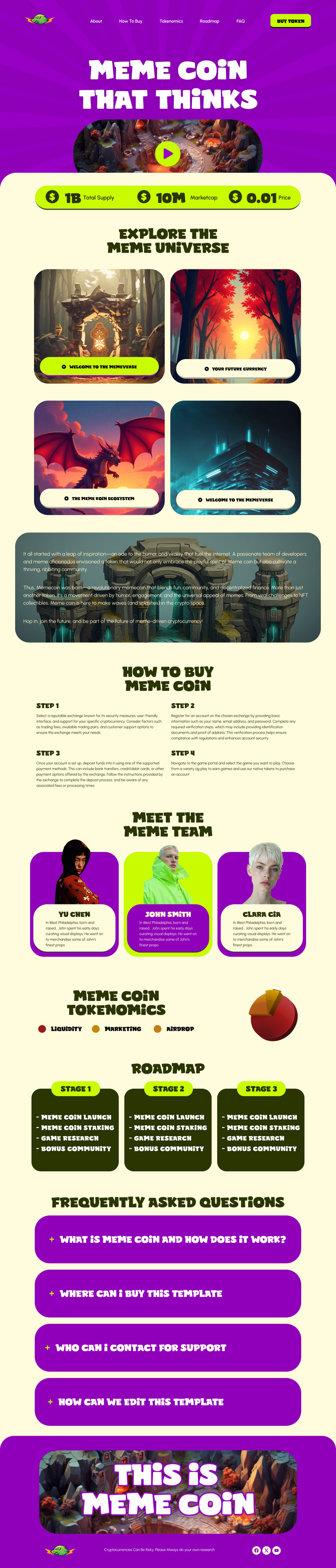 Elementor-Landingpage für Kryptowährungen – Meme Coin - Eigenschaften Bild 1