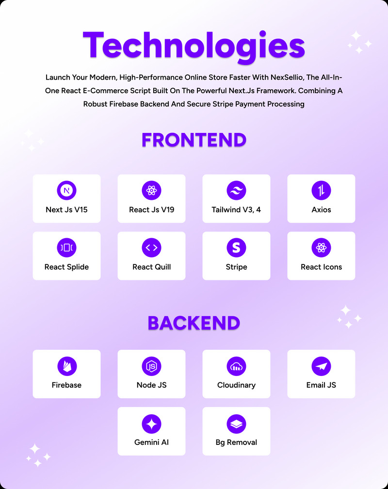 基于 Nextjs、Tailwind 和 Firebase 构建的 NexSellio AI 驱动型 React 电子商务平台 - Features Image 1
