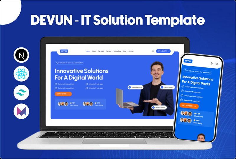 Devun – BT Çözümleri ve İş Hizmetleri Çok Amaçlı Duyarlı Next.js Web Sitesi Şablonu - Features Image 1