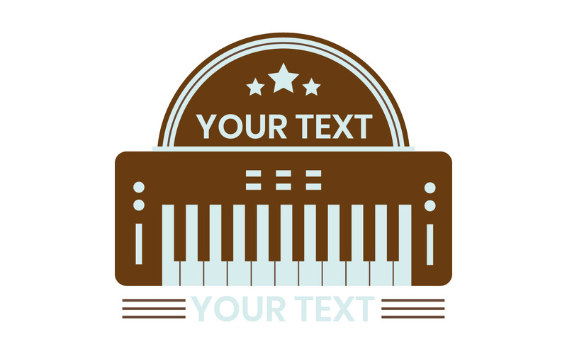 Logo vintage de piano pour école et studio de musique - Caractéristiques de l’image 1