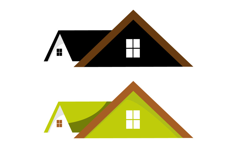 Moderní střešní dům Logo sada pro stavebnictví a bydlení - Features Image 1