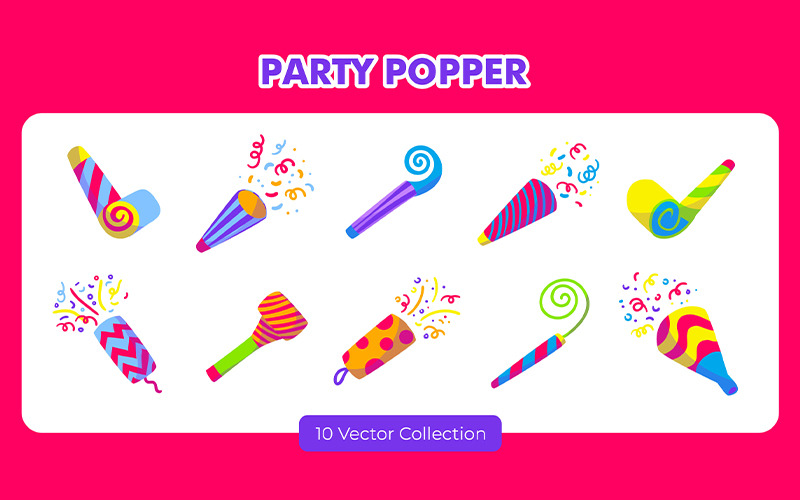 Parti Popper Vektör Set Koleksiyonu - Features Image 1
