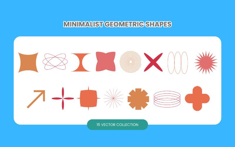 Minimalistiska geometriska former vektor - Funktionsbild 1