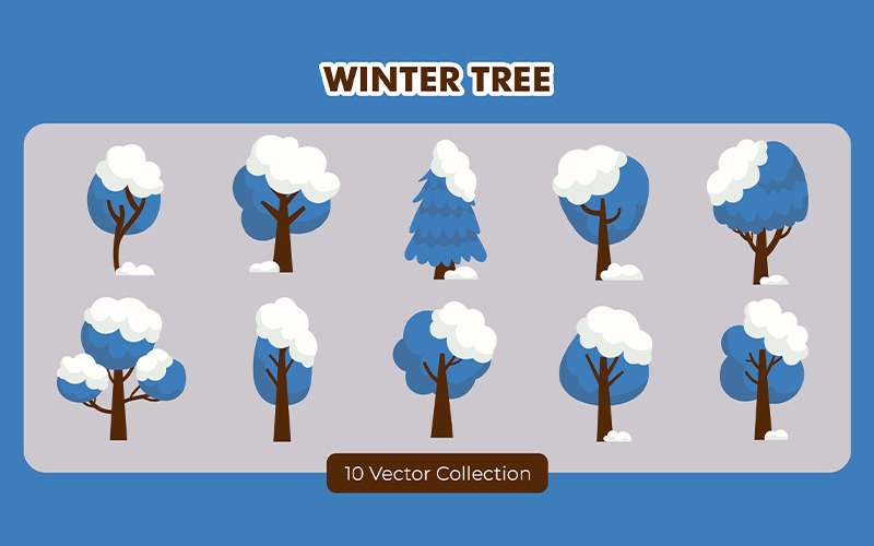 Winter Tree Vector Set Collection - Features Image 1