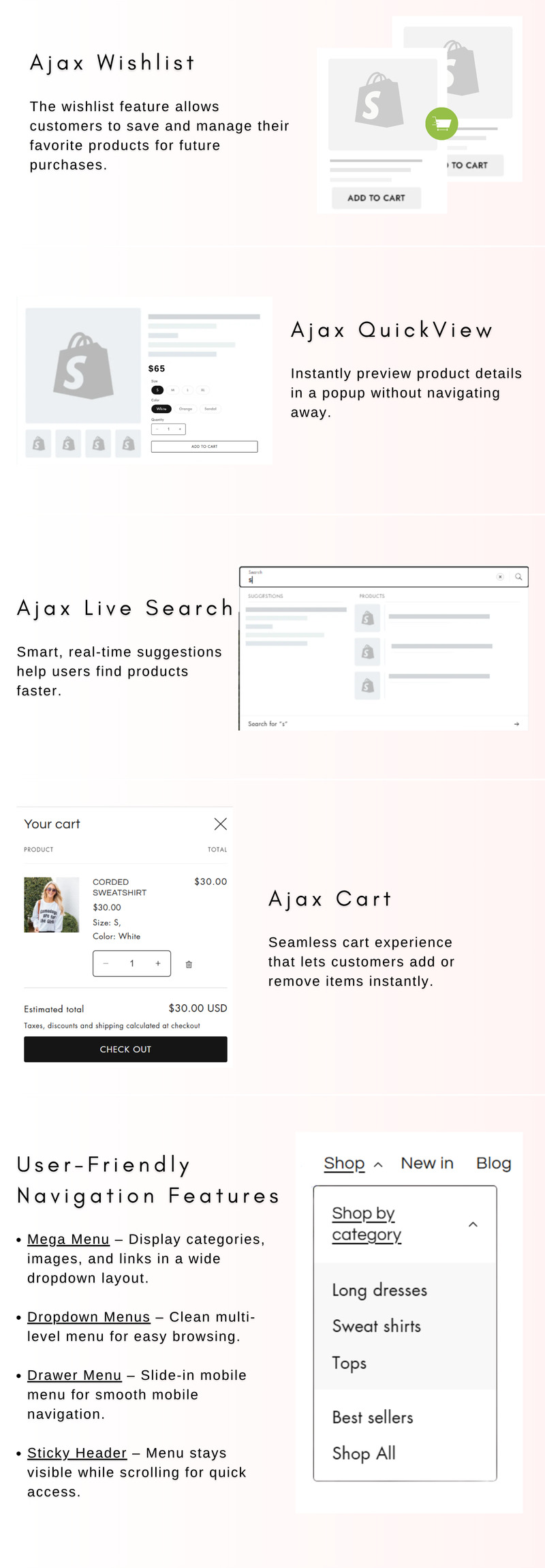 Savoir – Tema Shopify minimalista e moderno para lojas de moda, roupas e acessórios - Features Image 2