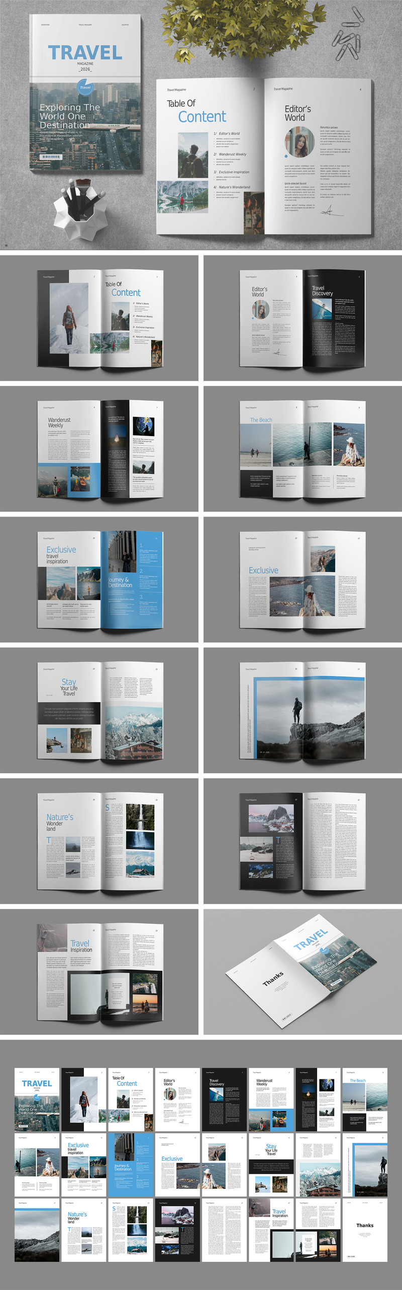Travel Magazine Template (PSD) - Features Image 1