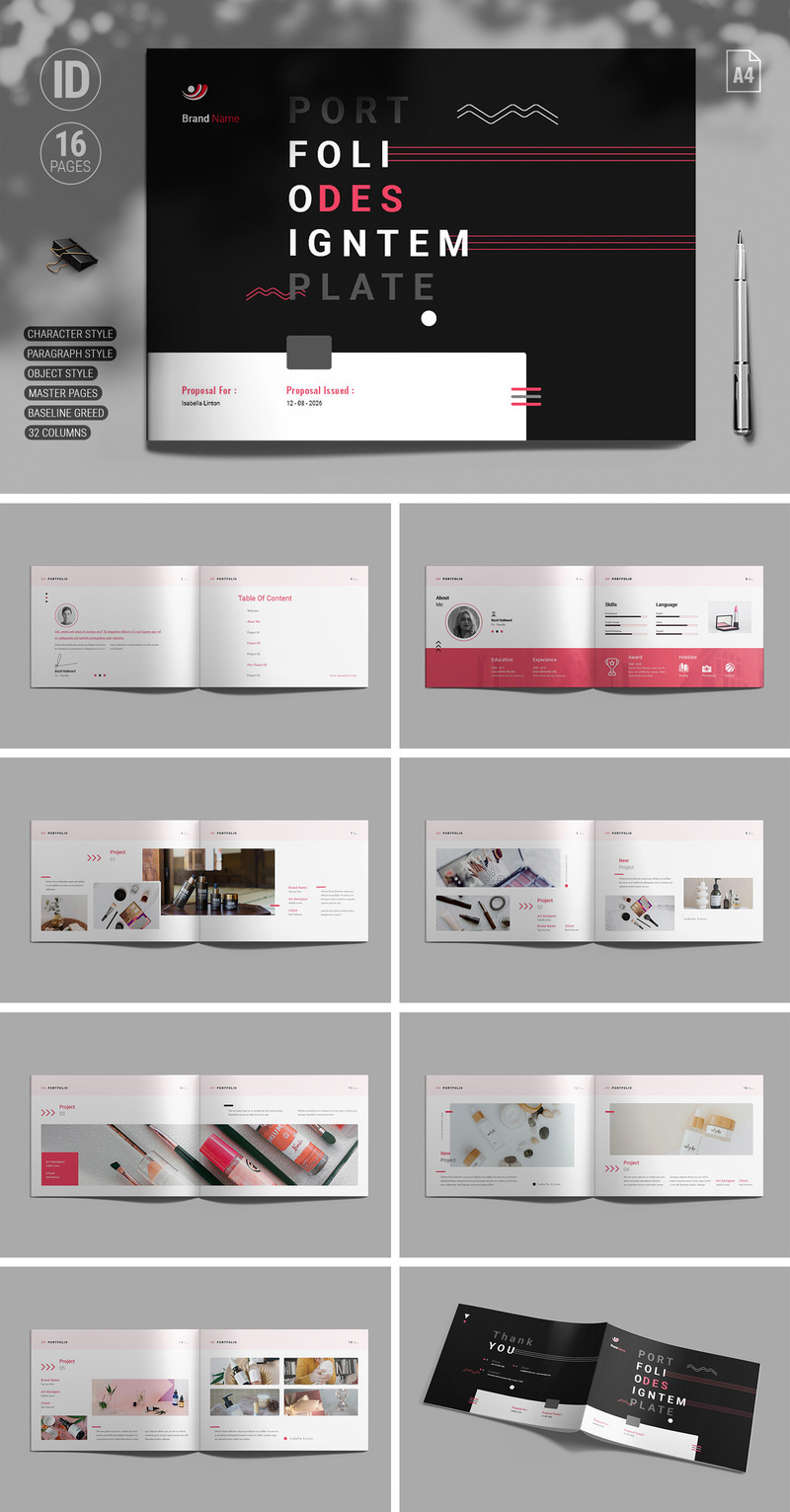 Modello di layout del portfolio (.Indd) - Caratteristiche Immagine 1
