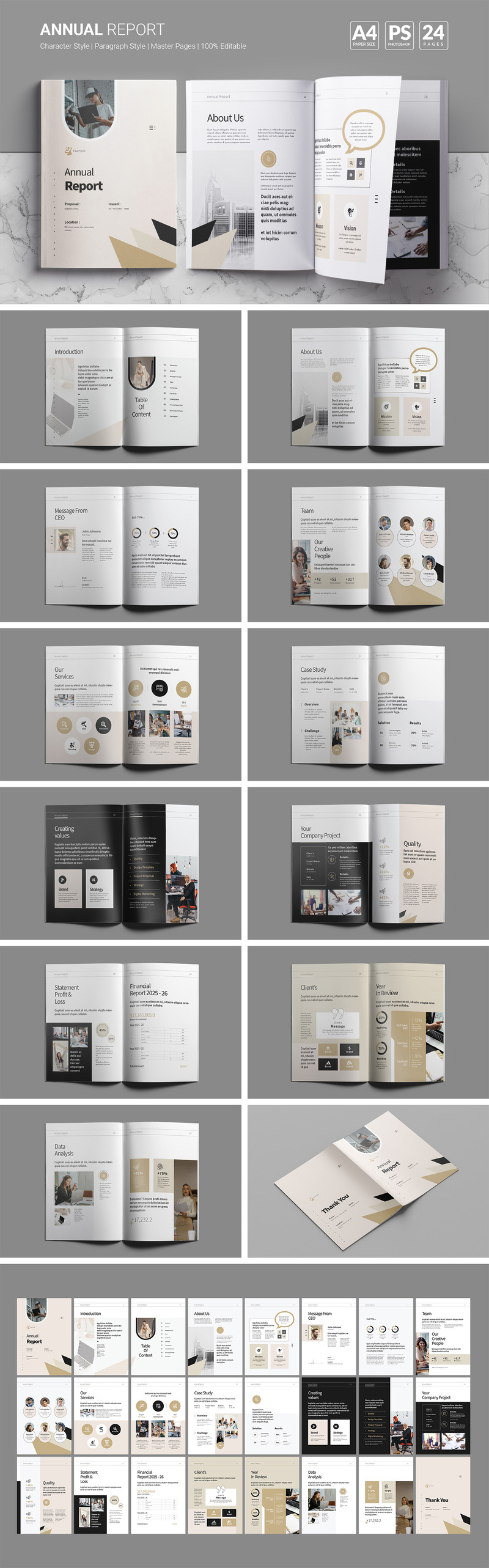 Annual Report Template PSD - Features Image 1