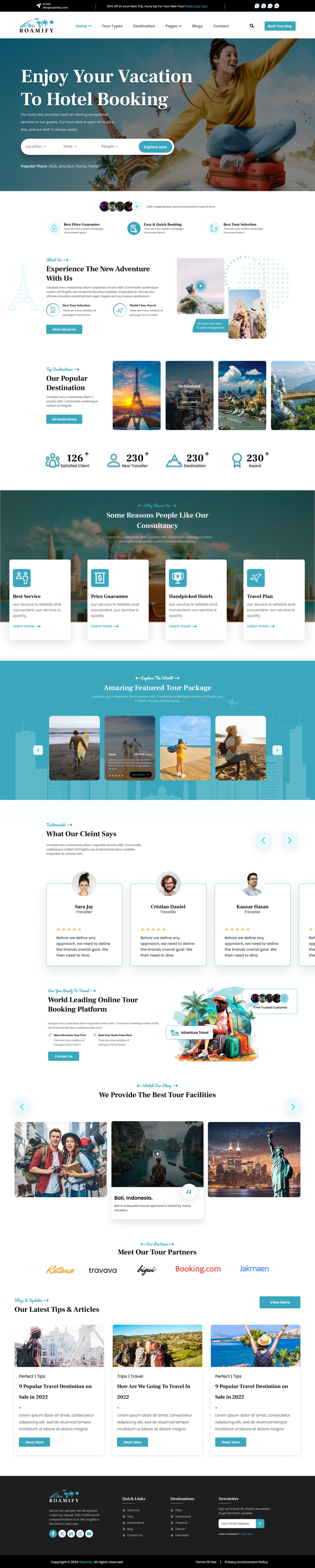 Roamify – Plantilla Figma para reservas de viajes y excursiones - Características Imagen 1