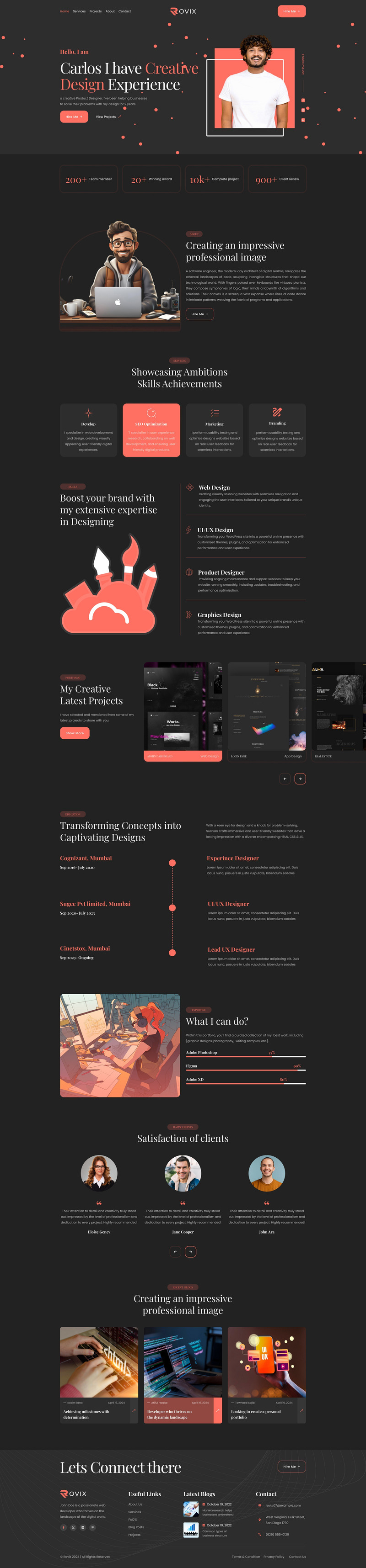 Rovix – Persoonlijk portfolio Figma-sjabloon - Features Image 3