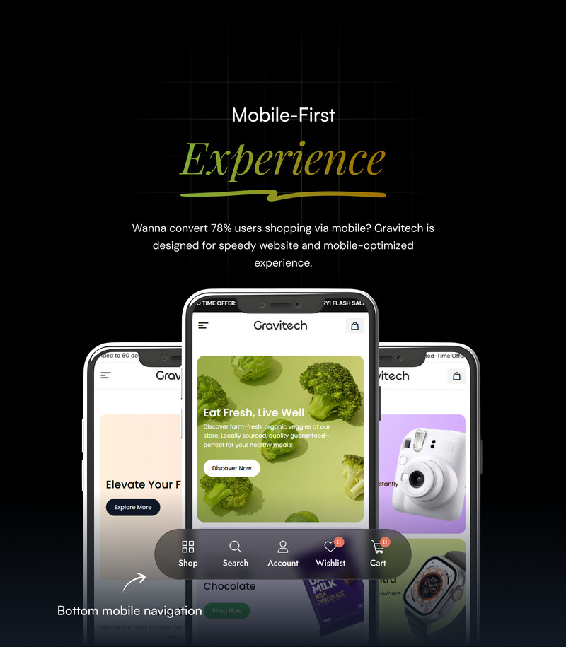 Tema Shopify multiuso Gravitech - Caratteristiche Immagine 2
