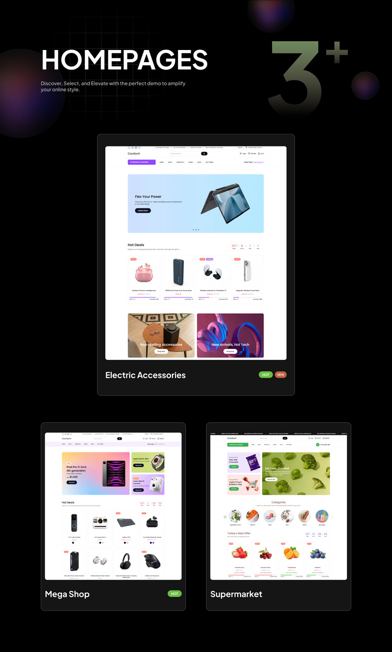 Tema Shopify multiuso Gravitech - Caratteristiche Immagine 1