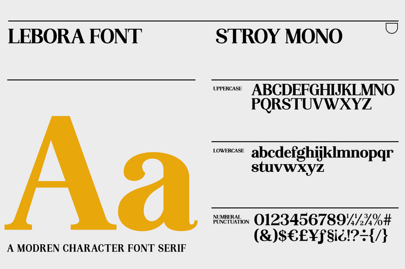 Visualizzazione dei caratteri serif Lebora - Caratteristiche Immagine 2