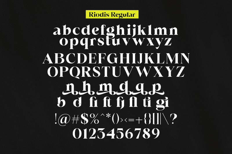 Display dei caratteri Riodis moderno - Caratteristiche Immagine 11