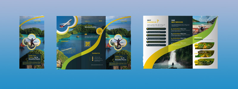 Travel Trifold Brochure Design Template - Features Image 1