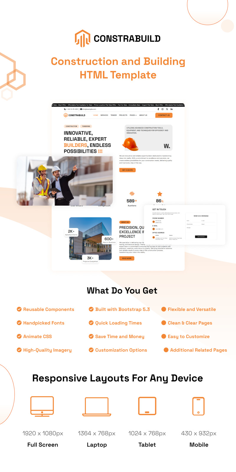 ConstraBuild – Real Estate and Construction HTML Template - Features Image 1