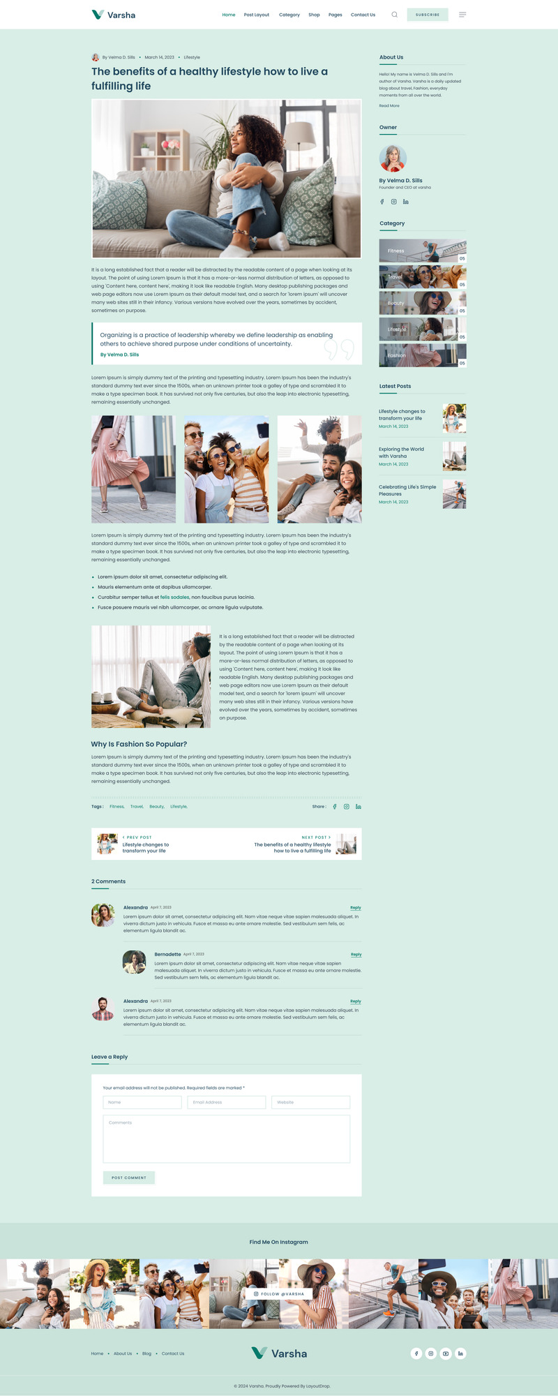 Varsha - Livsstil Personlig blogg Figma Mall - Features Image 11