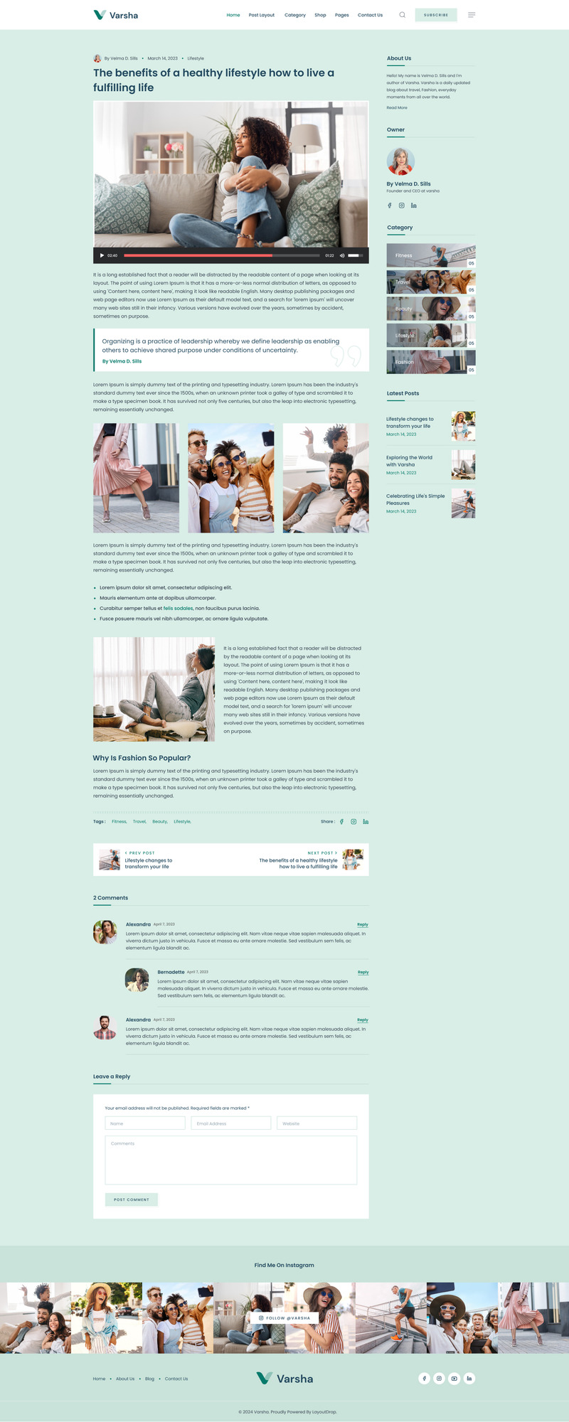 Varsha - Livsstil Personlig blogg Figma Mall - Features Image 17