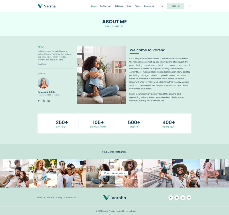 Varsha - Livsstil Personlig blogg Figma Mall - Features Image 8