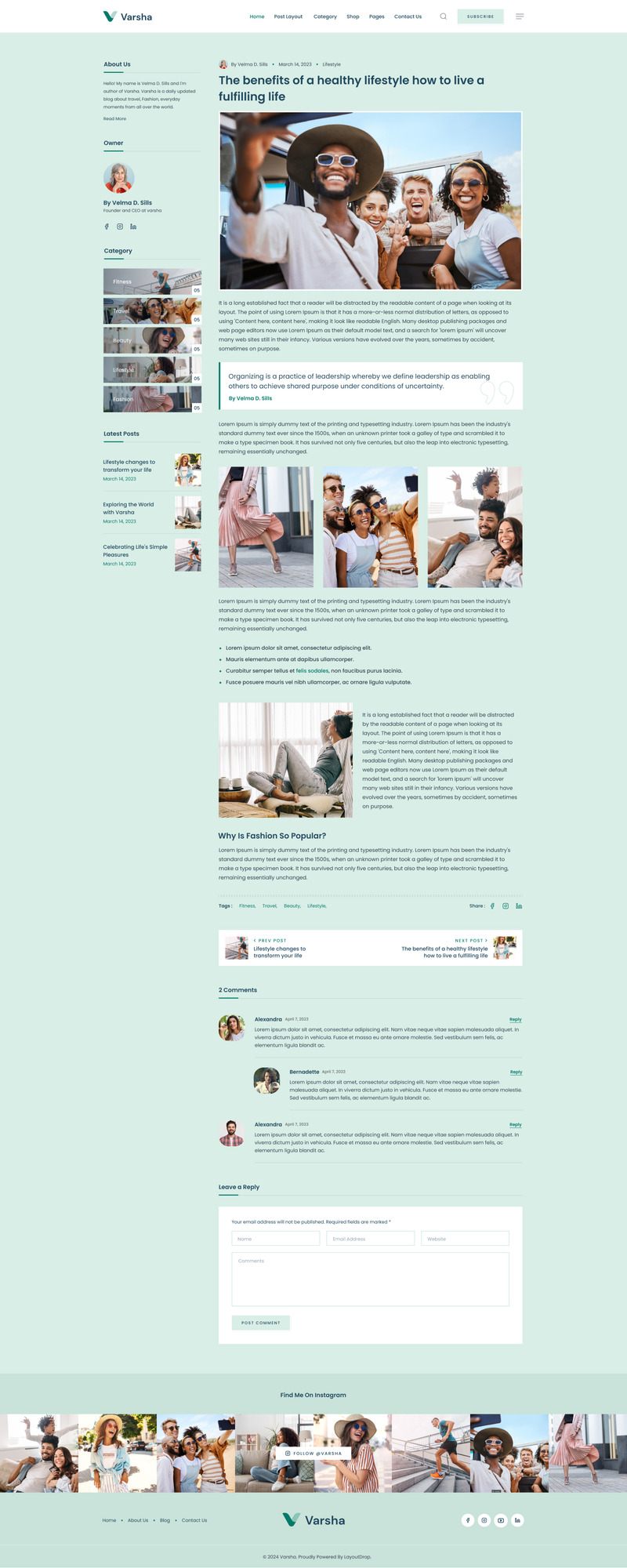 Varsha - Livsstil Personlig blogg Figma Mall - Features Image 12