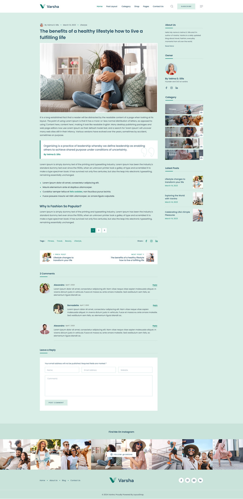 Varsha - Livsstil Personlig blogg Figma Mall - Features Image 3