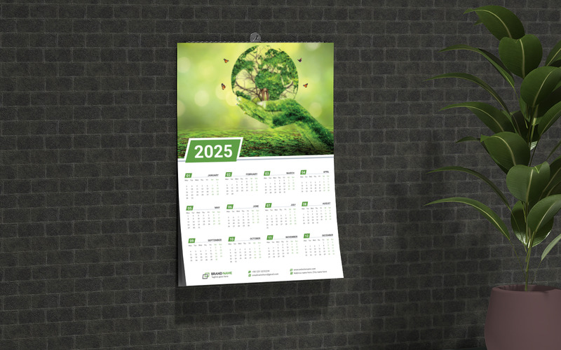 Kurumsal Aylık Duvar Takvimi Tasarım Vektör Şablonu - Features Image 3