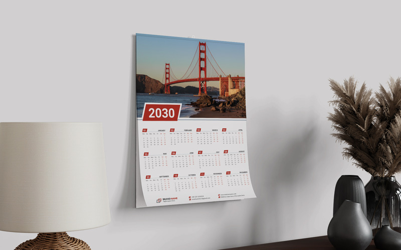 Kurumsal Aylık Duvar Takvimi Tasarım Vektör Şablonu - Features Image 2