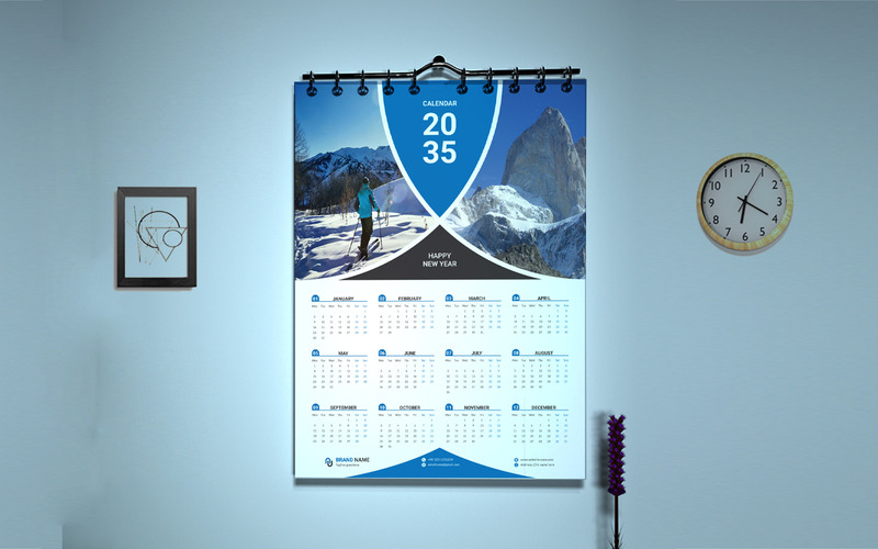 Firmenkalender-Design für die Wand-Vektor-Vorlage - Eigenschaften Bild 2