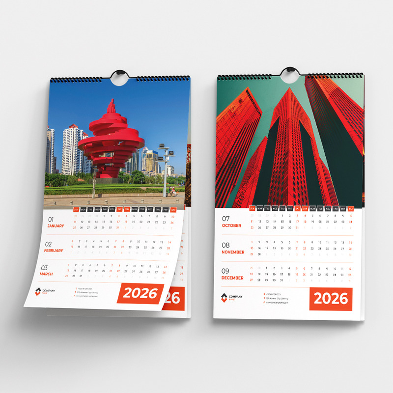 Kurumsal Duvar Takvimi 2026 Tasarım Şablonu Düzenlenebilir Vactor Dosyası - Features Image 6